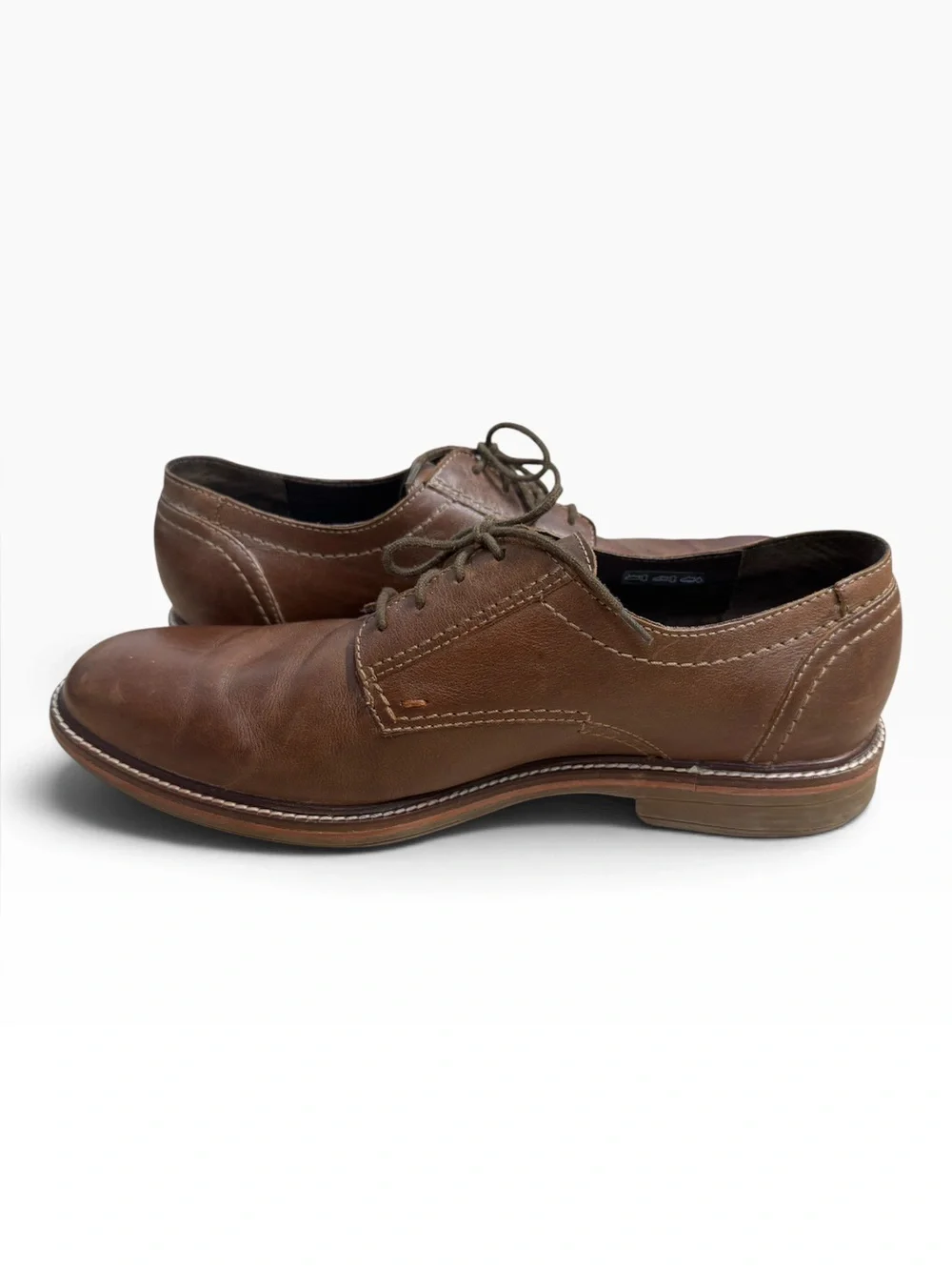 Mephisto Waino Brown Leather Derby Shoes US 12 UK 11.5 Comfort Oxford Lace Up